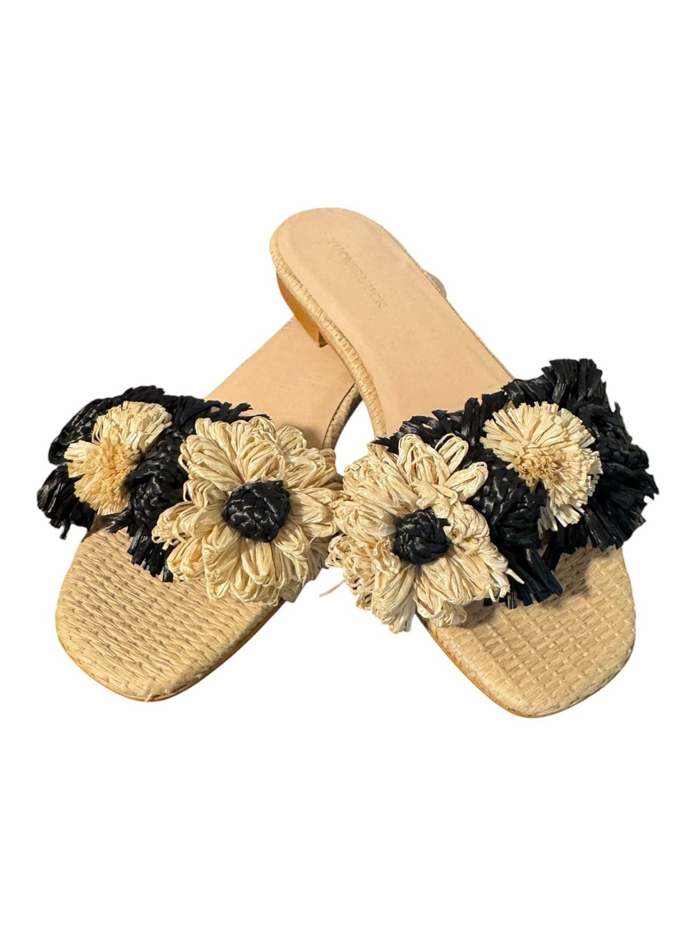 Tuckernuck Naomi Raffia Floral Slide Sandals | Women’s Size 7 | EUC - Picture 2 of 4